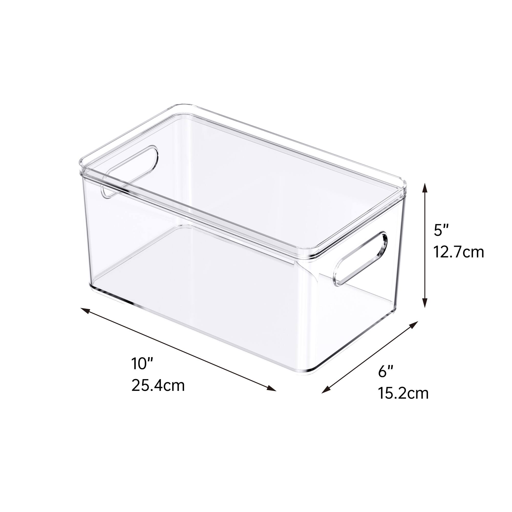 4 Pack: Small Clear Stacking Plastic Bin with Lid by Simply Tidy®